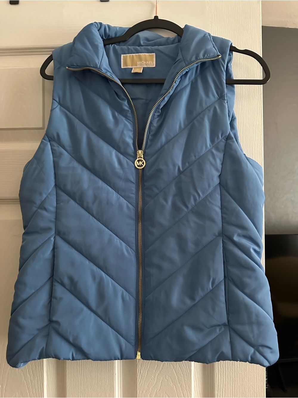 Micheal Kors Light teal Blue Quilted Puffer Vest